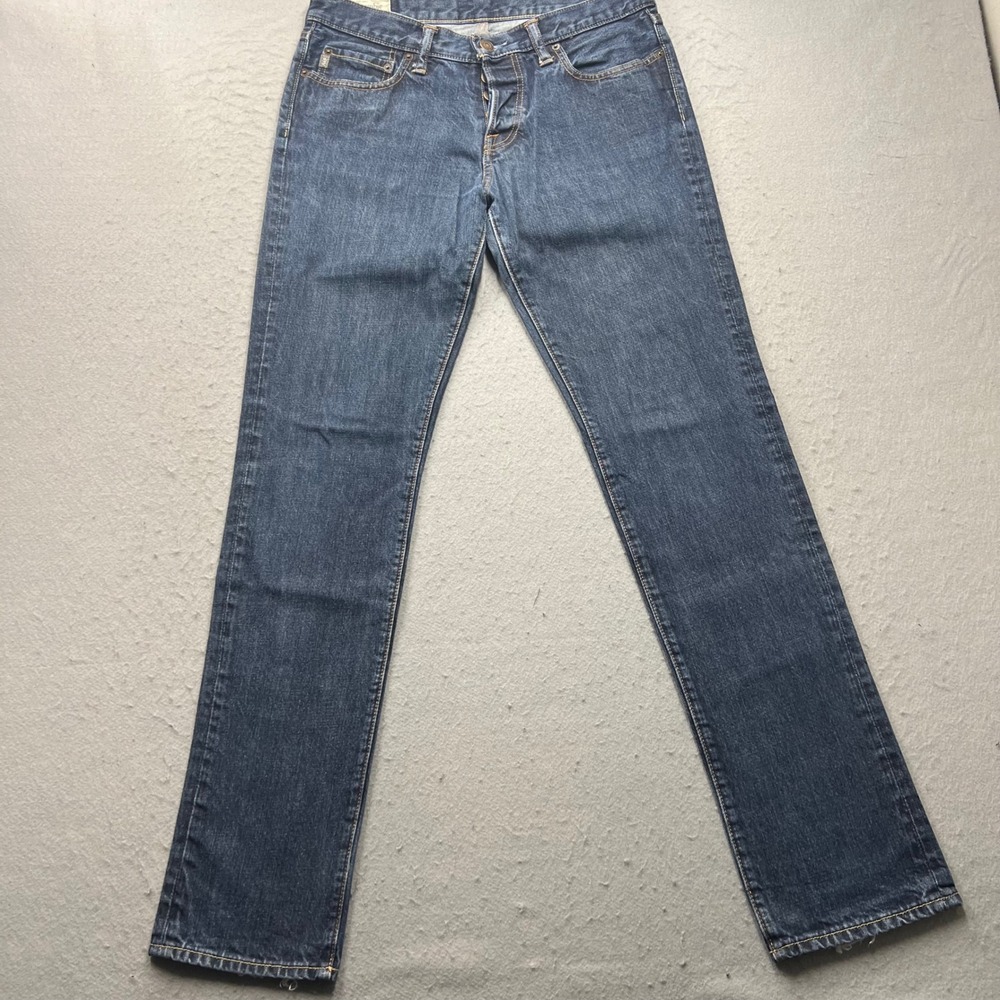Abercrombie & Fitch The A&F Skinny Jeans Mens 32x34 Dark Wash Button Fly Denim